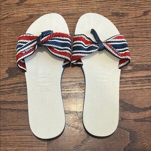 Havaianas Red and Blue Sandals Nautical Style